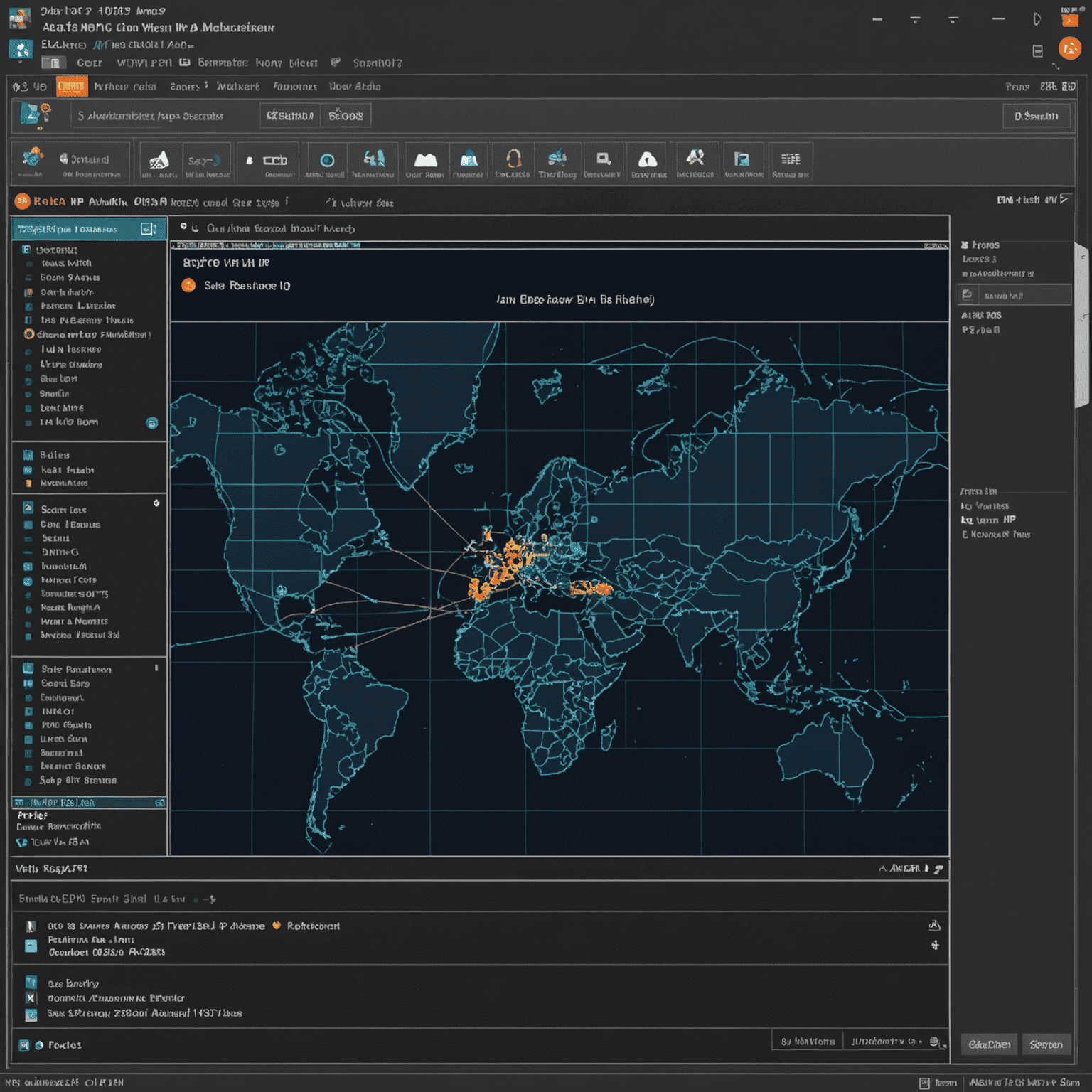 Interface d'Advanced IP Scanner montrant un scan de réseau en cours avec des adresses IP et des noms d'hôtes visibles